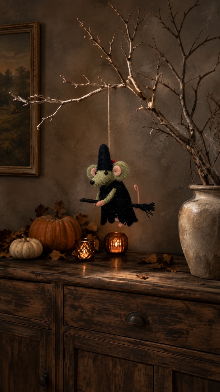Agatha on a broom